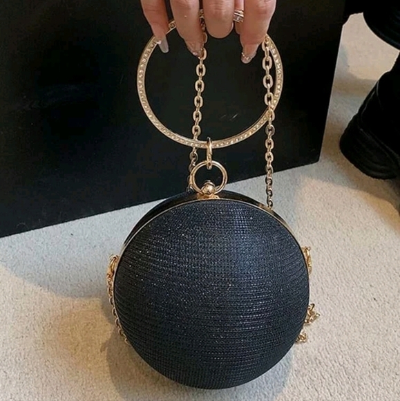 Mini Rhinestone Glitter Circle Bag - Picture 4 of 10